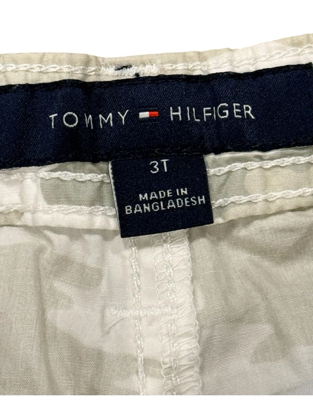 Tommy Hilfiger Toddler Boys Cargo Shorts White Camo Logo Size 3T